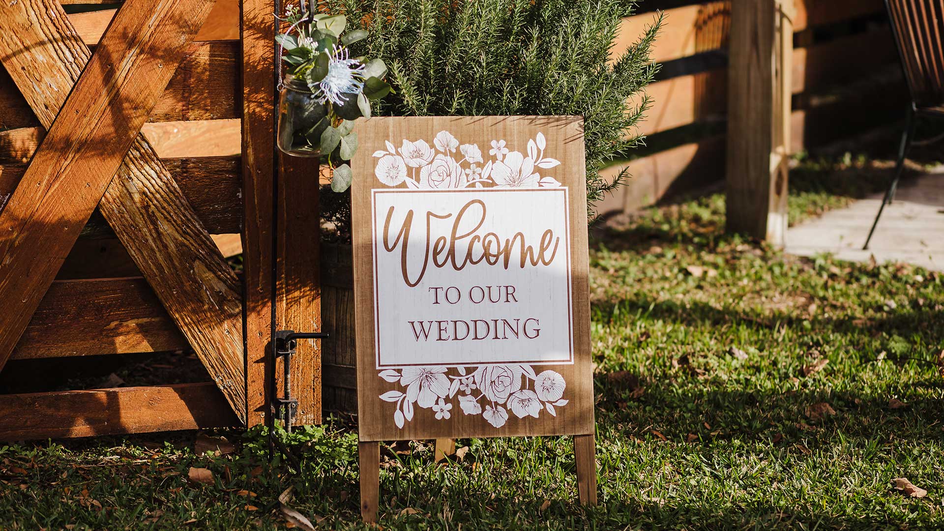 welcome to our wedding sign rockin h ranch